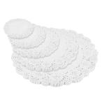 ショッピングバースデーケーキ uxcell 250個 白いレースペーパードイリー サイズは4.5 6.5 8.5 10.5 12