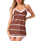 cheibear レディース ナイトガウン セクシー 寝巻き レース シュミーズ ナイトガウン ノースリーブ スリープドレス クラレット S