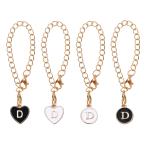 uxcell высокий стакан cup для знак очарование аксессуары 2 шт. раунд очарование цепь .2 шт. Heart type имя ID очарование черный / белый ( знак D)