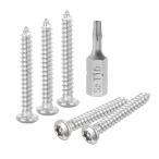 uxcell ボタンヘッドトルクスセキュリティシートメタルネジ 304ステンレススチール 改ざん防止セルフタッピングネジ 盗難防止木ネジ T10ビット