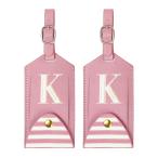 PATIKIL багаж бирка 2 шт PU кожа вышивка ввод чемодан бирка письмо путешествие бирка частный защита этикетка путешествие рука багаж чемодан для розовый 