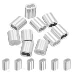 uxcell 1/8" 3 mm алюминиевый k Lynn булавка группа рукав двойной fe правило тросик трос кабель линия end, серебряный 10 шт 