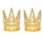 uxcell 2 шт. Mini Crown кекс topa- сплав производства. Queen Princess little золотой Crown Tiara капкейк Heart Shape Mini двойной re year 