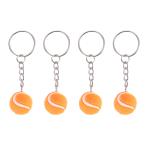 PATIKIL теннис цепочка для ключей 4 шт. Mini теннис мяч цепочка для ключей кольцо для ключей спорт для любителей. симпатичный спорт кольцо для ключей orange 
