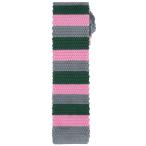 ショッピングニットタイ Elerevyo メンズ ニットタイ ストライプ スクエアエンドネック カラフル スキニーニットタイ ビジネス用 グレー ピンク ダークグリーン On