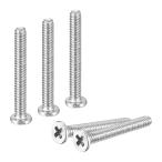uxcell M1.6-0.35 x 12mm 20個 フラットラウンドヘッドスクリュー 304ステンレス鋼 フィリップ スドライブマシンスクリュー