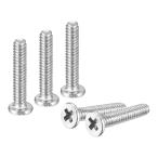uxcell M1.6-0.35 x 8mm 20個 フラットラウンドヘッドスクリュー 304ステンレス鋼 フィリップ スドライブ マシンスクリュー