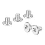 uxcell M3-0.5 x 3 mm 20個 フラットラウンドヘッドスクリュー 304ステンレス鋼 フィリップ スドライブ マシンスクリュー 金物