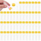 PATIKIL 0.5mL пластик экзамен труба 48 шт .. экзамен труба шкала . имеется Via ru контейнер хранение винт колпак имеется labo наука для желтый прозрачный 