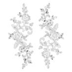 uxcell 2 листов комплект цветок гонки выше like3D вышивка гонки украшен блестками patch рукоделие для дополнение оборудование орнамент свадьба платье костюм DIY craft аксессуары sa