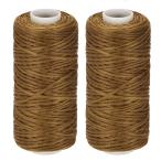 uxcell кожа швейная нить 55 ярд 150D/1mm полиэстер воск код рука .. для золотой Brown 2 штук входит 