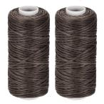 uxcell кожа швейная нить 55 ярд 150D/1mm полиэстер воск код рука .. для темно-коричневый 2 штук входит 