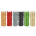 uxcell нить комплект Flat полиэстер код воск do кожа 13 ярд 150D/0.8mm рука .. для ( многоцветный 6 штук входит )
