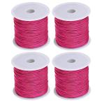 uxcell 4 шт нейлон бисер нить .. шнур 0.8mm 50 ярд сборник комплект нейлоновый атлас шнур браслет колье комплект . шнур ho to розовый 