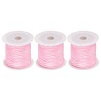 uxcell 3 шт нейлон бисер нить .. шнур 0.6mm 50 ярд сборник комплект нейлоновый атлас шнур браслет колье комплект . шнур свет розовый 