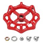 PATIKIL наружный вентиль руль угол ось дыра 10x10mm. сталь круг колесо вентиль руль для замены вентиль руль винт проставка имеется красный 