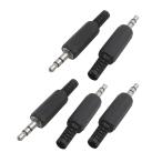 uxcell стерео штекер 3.5mm стерео Mini штекер ( мужской ) адаптор изменение контейнер черный 5 шт 