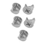 uxcell 家具カム継手 家具コネクタカム継手 メタル製 シルバートーン 5個