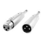 uxcell XLR-6.35mm штекер адаптор пара metal женский + мужской XLR 3- булавка -6.35mm моно Jack штекер 