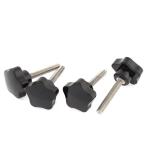 uxcell Star ручка пластиковый серебряный цветный M8 x 50mm 4 штук входит 