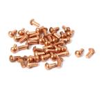 uxcell 銅ソリッドリベット 3mm x 6mm 円形ヘッド 8mmの長さ ゴールドトーン 40個入り