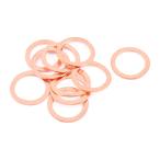 uxcell 平ワッシャ 銅ワッシャー フラットリング クラッシュ シールガスケット ファスナー 24mm x 18mm x 1mm 10個入り