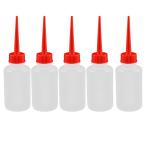 uxcell スクイーズボトル プラスチック ワイドマウスシーリングボトル レアゲントボトル 5個入り