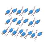 uxcell 携帯電話用振動モーター 金属 プラスチック ブルー 20個入り 4 x 8mm DC 3V 3500RPM