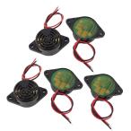 uxcell 電気ブザー アラーム DC 3-24V 12V 2-ワイヤ ブラック 5個入