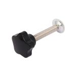 uxcell クランプノブ プラスチック 金属 ブラック シルバートーン ベークライトノブ M10x40mmx60mm 1個入り