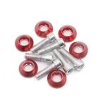 uxcell オートバイ ボルト ネジ 6mmのネジ径 レッド アルミニウム合金製 オートバイ ナンバープレート フレーム ボルト ネジ 6個入り