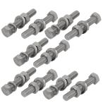 uxcell 六角ボルトキット 304ステンレススチール ナットとワッシャー付き M5x30mm 10個入り