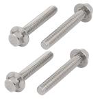 uxcell フランジネジボルト ヘックスヘッドメトリック 304ステンレススチール スレッドM8x50mm 4個入り