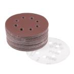 uxcell サンディングディスク 紙やすり サンドペーパー 8穴あき 外径125mm 240グリット フロッキングサンドペーパー 50枚入