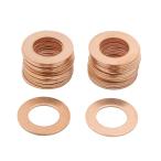 uxcell 銅ワッシャー 内径13mm 銅 クラッシュワッシャー フラット 車用 シーリングガスケット プレートリング 30個入り