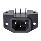 uxcell IEC C14ソケット AC 250V 10A/15A 3ピン 49x31x28mm インレットモジュールプラグライト アングル 1個