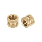 uxcell ローレットナット インサートナット 真鍮材料 M8x8mmx10mm 防錆性 熱伝導性 5個入り