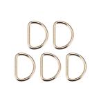 uxcell Dリング Dリングバックル ゴールドトーン バッグ ベルト クラフト DIY 4cm半円Dリング 5個入り