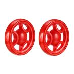 uxcell スイベルプーリーホイール 110mmホイール直径 M6 プラスチック レッド 2個入り