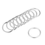 uxcell Oリングバックル 内径30 mm 厚さ3 mm 亜鉛合金材質 シルバートーン 10個入り