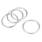 uxcell Oリングバックル 内径40 mm 厚さ3 mm 亜鉛合金材質 シルバートーン 電気メッキ 4個入り