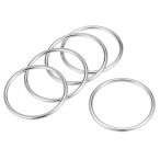 uxcell Oリングバックル 内径40 mm 厚さ3 mm 亜鉛合金材質 シルバートーン 5個入り