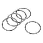 uxcell Oリングバックル 内径40 mm 厚さ3 mm 亜鉛合金材質 ガンブラック 電気メッキ 5個入り