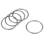 uxcell Oリングバックル 内径50 mm 厚さ3 mm 亜鉛合金材質 ガンブラック 電気メッキ 5個入り