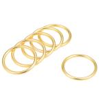 uxcell Oリングバックル 内径30 mm 厚さ3 mm 亜鉛合金材質 ゴールドトーン 6個入り