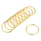 uxcell Oリングバックル 内径35 mm 厚さ3 mm 亜鉛合金材質 ゴールドトーン 10個入り