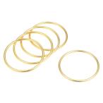 uxcell Oリングバックル 内径50 mm 厚さ3 mm 亜鉛合金材質 ゴールドトーン 5個入り