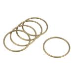 uxcell Oリングバックル 内径50 mm 厚さ3 mm 亜鉛合金材質 ブロンズトーン 5個入り