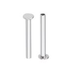 uxcell 半管状リベット M2 x 16 mm アルミニウム フラットヘッド シルバートーン 100個入り