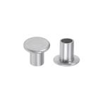 uxcell 半管状リベット M3 x 4 mm アルミニウム フラットヘッド シルバートーン 200個入り